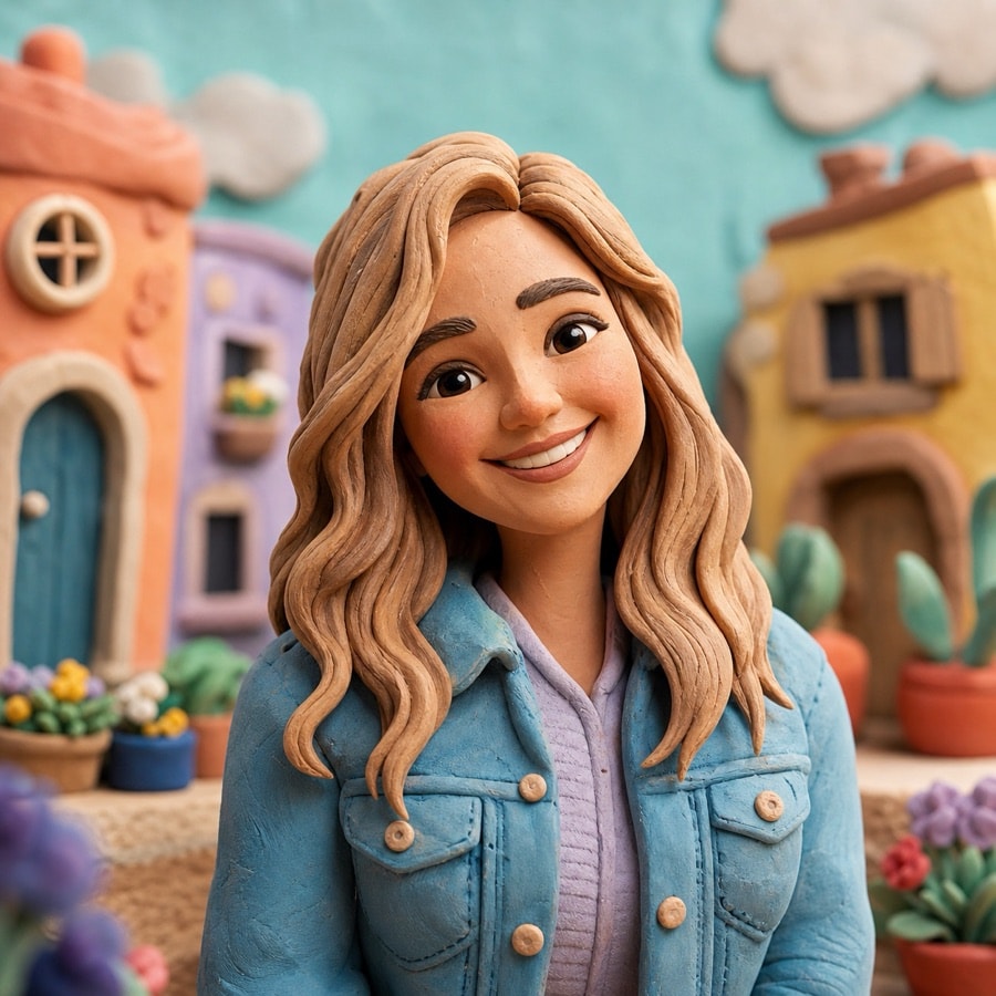 Claymation AI portrait example