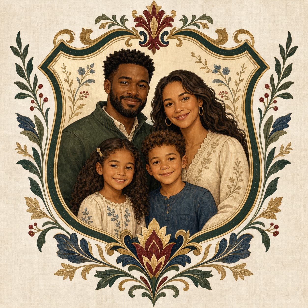 Turn the family photo into an heirloom-style emblem.