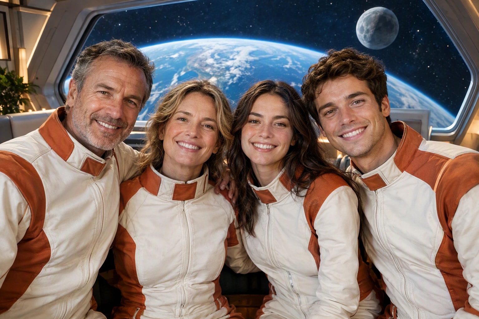Family Space Crew AI portrait example