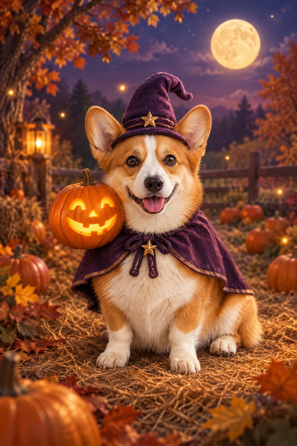 Pumpkin Patch Wizard AI portrait example
