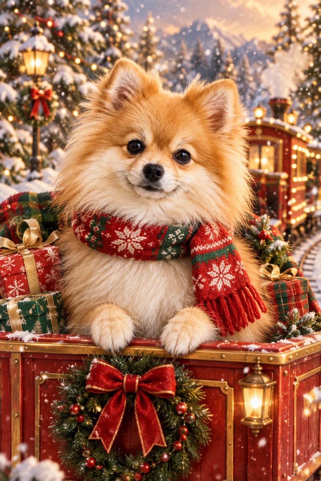 Santa Paws Express AI portrait example