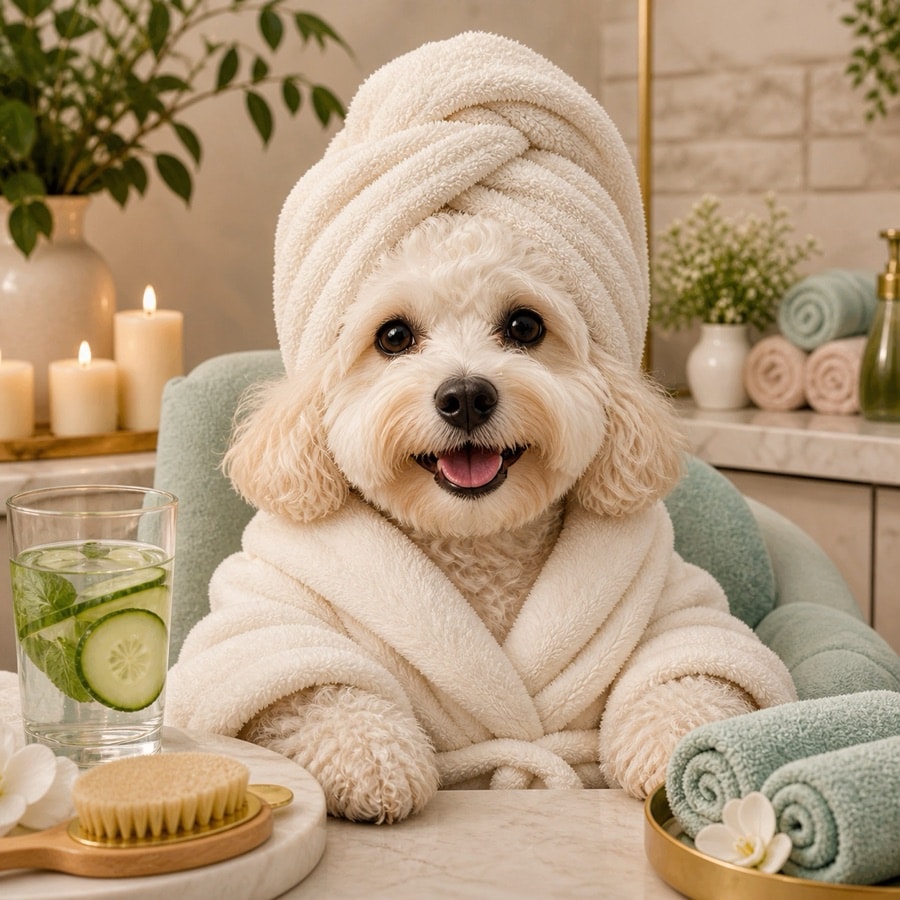 Pet Spa Day AI portrait example
