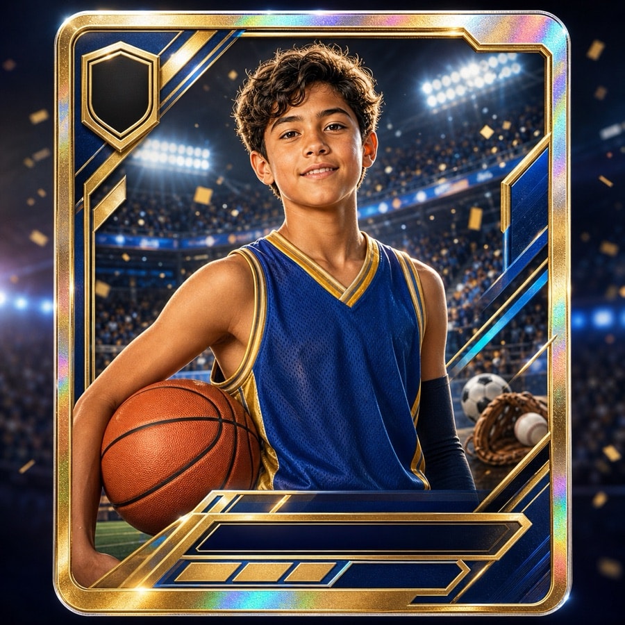Sports Trading Card AI portrait example