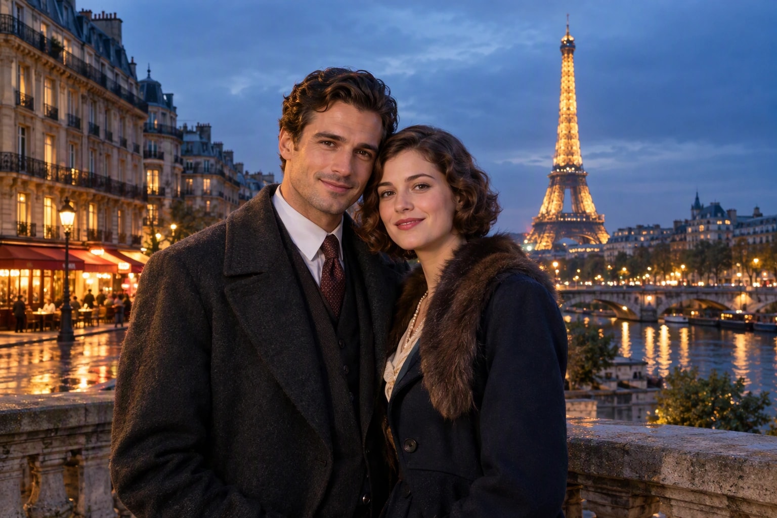 Vintage Paris AI portrait example