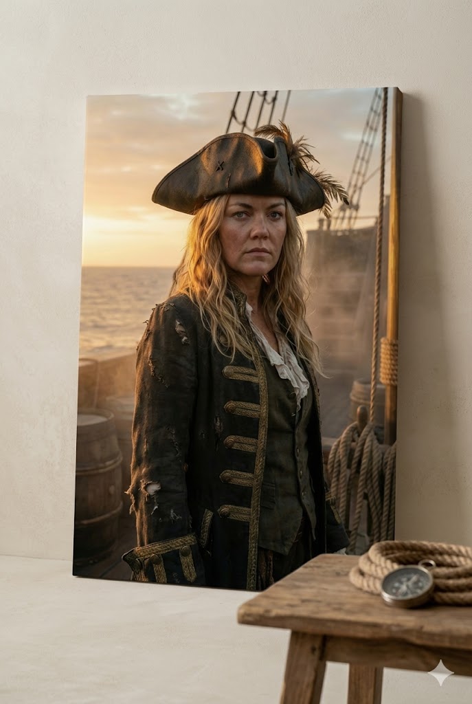 Custom product mockup showing AI cartoon art on a t-shirt and mug - 3.canvas_pirates.jpg